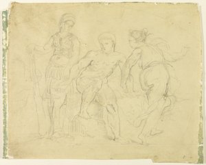 Herkules hyveen ja paheen välissä tekijältä Eugène Delacroix