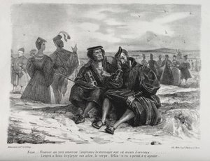 Kuvituksia Faustille: Faust ja Wagner tekijältä Eugène Delacroix