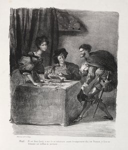 Kuvituksia Faustille: Mephistopheles on paikassa Marthe tekijältä Eugène Delacroix