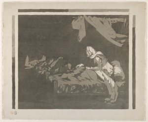Sotasairaalan sisätilat, 1828 tai aikaisemmin, 1828 tai aikaisemmin. tekijältä Eugène Delacroix