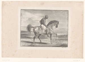 Mies hevosen selässä erämaassa tekijältä Eugène Delacroix