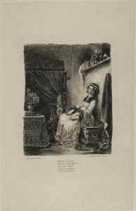 Marguerite pyörivässä pyörässä, Faustista tekijältä Eugène Delacroix