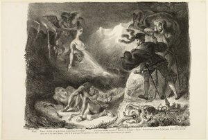 Margueriten haamu ilmestyy Faustille, alkaen Faustista tekijältä Eugène Delacroix