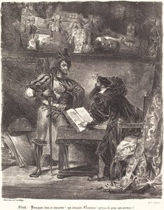 Mephisto ilmestyy Faustille. tekijältä Eugène Delacroix