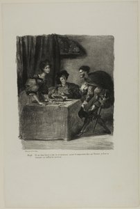 Mefistofeles vierailee Martan luona Faustista tekijältä Eugène Delacroix
