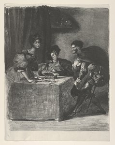 Mefistofeles esittelee itsensä Martha Goethelle, Faust, 1825-27, 1825-27. tekijältä Eugène Delacroix