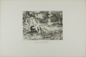 Ofelian kuolema, levy 13 Hamletista tekijältä Eugène Delacroix