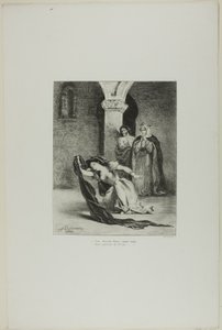 Ofelian laulu, levy 12 Hamletista. tekijältä Eugène Delacroix