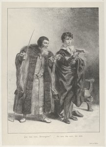 Polonius ja Hamlet, 1834-43, 1834-43. tekijältä Eugène Delacroix