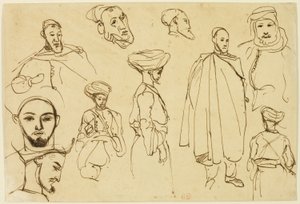 Luonnoksia algerialaisista miehistä tekijältä Eugène Delacroix