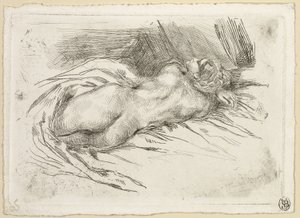 Tutkimus naisesta nähtynä takaapäin tekijältä Eugène Delacroix