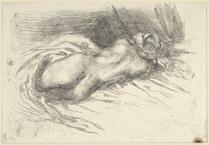 Tutkimus naisesta takaa katsottuna, 1833, 1833. tekijältä Eugène Delacroix