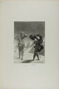 Aave laiturilla, levy 3 Hamletista. tekijältä Eugène Delacroix
