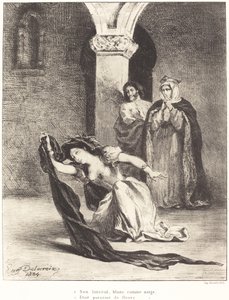 Ophelian laulu (näytös IV, kohtaus V) tekijältä Eugène Delacroix
