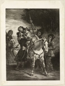 Böömiläiset hoitavat haavoittunutta Götziä. tekijältä Eugène Delacroix