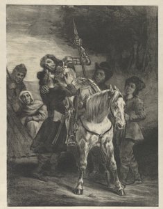 Haavoittunut Goetz, jonka mustalaiset valtasivat, 1836-43, 1836-43. tekijältä Eugène Delacroix