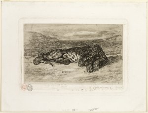 Tiikeri lepää autiomaassa tekijältä Eugène Delacroix