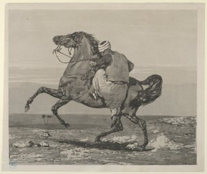 Turkki nousta hevoselleen, 1824, 1824. tekijältä Eugène Delacroix