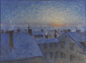 Auringonnousu Tukholman kattojen yllä, 1903