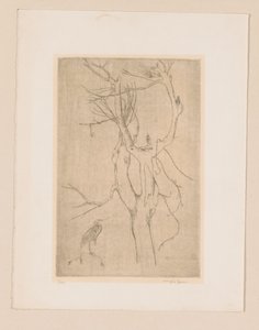 Puu ja haikara tekijältä Eugène Joors (signed by artist)