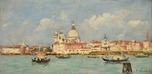 Venetsia. Tulli ja Notre-Dame-de-la-Salute tekijältä Eugene Louis Boudin