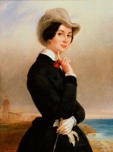 Muotokuva keisarillisen teatterin näyttelijä Vera Samoylovasta, 1840-luku.