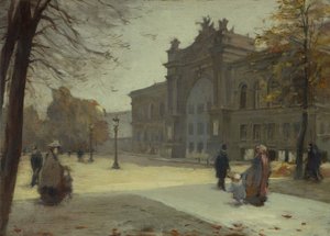 Teollisuuspalatsi, 10-1899 (öljy puulle) tekijältä Eugène Trigoulet
