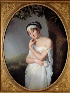 Madame Juliette Recamierin (1777-1849) muotokuva, s. Jeanne-Francoise Bernard Eulalie Morinin (1765-1837) maalaus 1799. Dim. 1,15x0,87 m. tekijältä Eulalie Morin