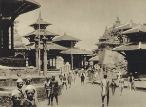 Intia, Temple Street, Katmandu (s/w valokuva) tekijältä European Photographer