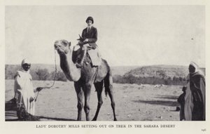 Lady Dorothy Mills lähdössä vaellukselle Saharan autiomaassa (m/v kuva) tekijältä European Photographer