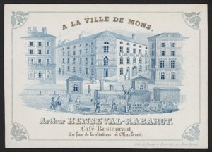 A La Ville De Mons, Arthur Henseval-Rabarot, Cafe Restaurant (kaiverrus) tekijältä European School