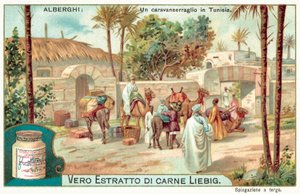 Caravanserai Tunisiassa (chromolitho) tekijältä European School