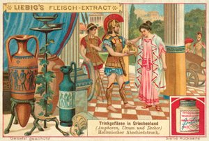 Jäähyväisjuoma muinaisessa Kreikassa (chromolitho) tekijältä European School
