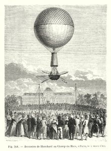 Blanchardin nousu Champ-de-Marsille, Pariisissa, 2. maaliskuuta 1784 tekijältä European School