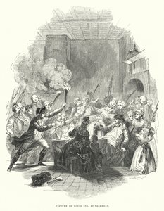 Ludvig XVI:n vangitseminen Varennesissa (kaiverrus) tekijältä European School