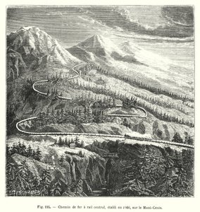 Keskusrautatie, perustettu vuonna 1866, Mont-Cenis (kaiverrus) tekijältä European School