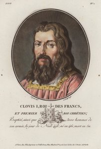 Clovis I, frankkien kuningas (värillinen kaiverrus) tekijältä European School
