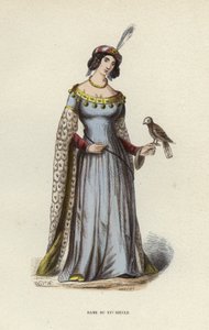 Lady Of The 15th Century (värillinen kaiverrus) tekijältä European School
