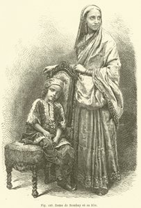 Lady of Bombay ja hänen tyttärensä (kaiverrus) tekijältä European School