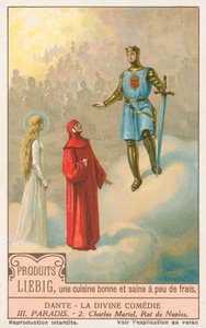 Dante, Jumalainen komedia, Liebig-kortti, 1900-luvun alku (kromo) tekijältä European School