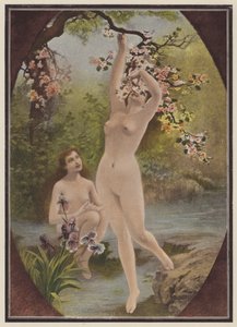 Eevan tyttäret, naiset puunkukkineen (väri litho) tekijältä European School