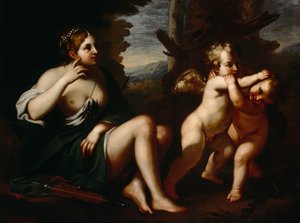 Diana ja Cupids (öljy kankaalle) tekijältä European School