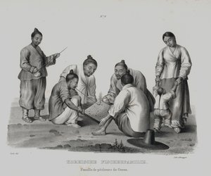 Korealainen kalastajaperhe (litografia) tekijältä European School