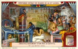 Viimeiset jäähyväiset kuolleelle egyptiläiselle faaraolle hänen haudassaan (kromoliittinen kuva). tekijältä European School