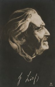 Franz Liszt, unkarilainen säveltäjä, kapellimestari ja pianisti (litografia) tekijältä European School