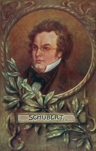 Franz Schubert, itävaltalainen säveltäjä (värilitografia) tekijältä European School