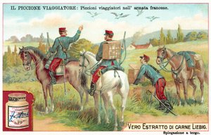 Ranskan armeijan kirjekyyhkyset (chromolitho) tekijältä European School