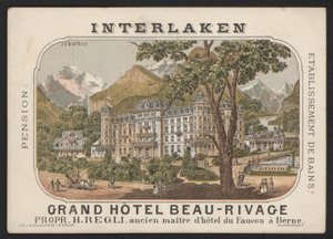 Grand Hotel Beau-Rivage, Interlaken (värillinen kaiverrus) tekijältä European School