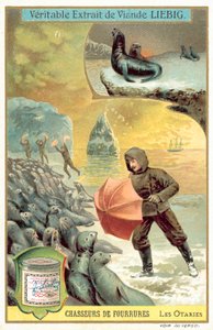 Merileijonien metsästys (chromolitho) tekijältä European School
