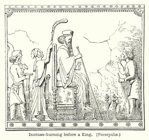 Suitsukkeen poltto kuninkaan edessä, Persepolis (kaiverrus) tekijältä European School